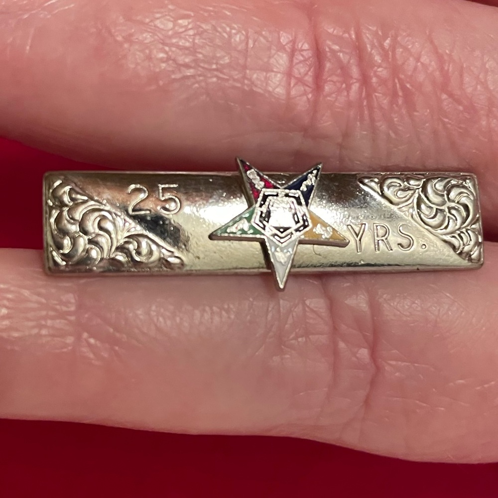 VINTAGE Order of the Eastern Star 25 Year Pin Tie Pin 🌟 RARE